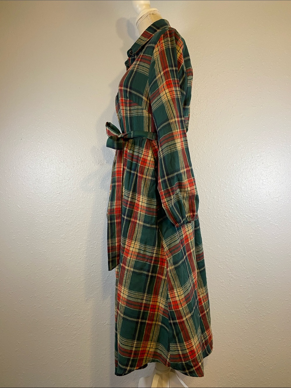 Bloomchic Dark Academia Librarian Autumn Cozy Plaid Dress Shirt Dress Size 12 - Picture 5 of 9
